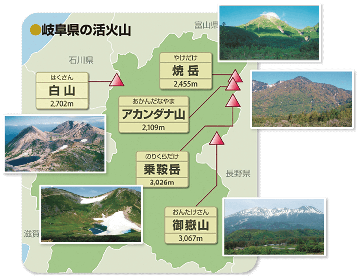 岐阜県の活火山